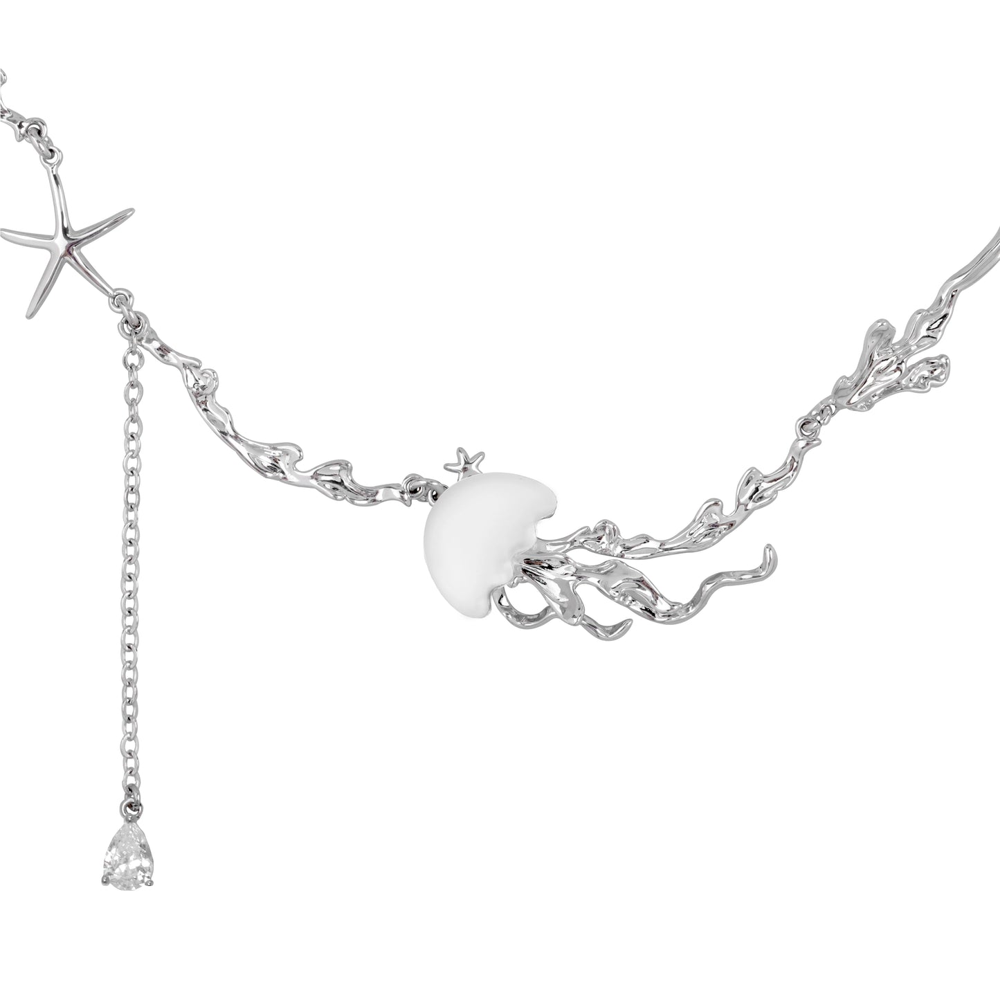 Jellyfish Star Silver Necklace