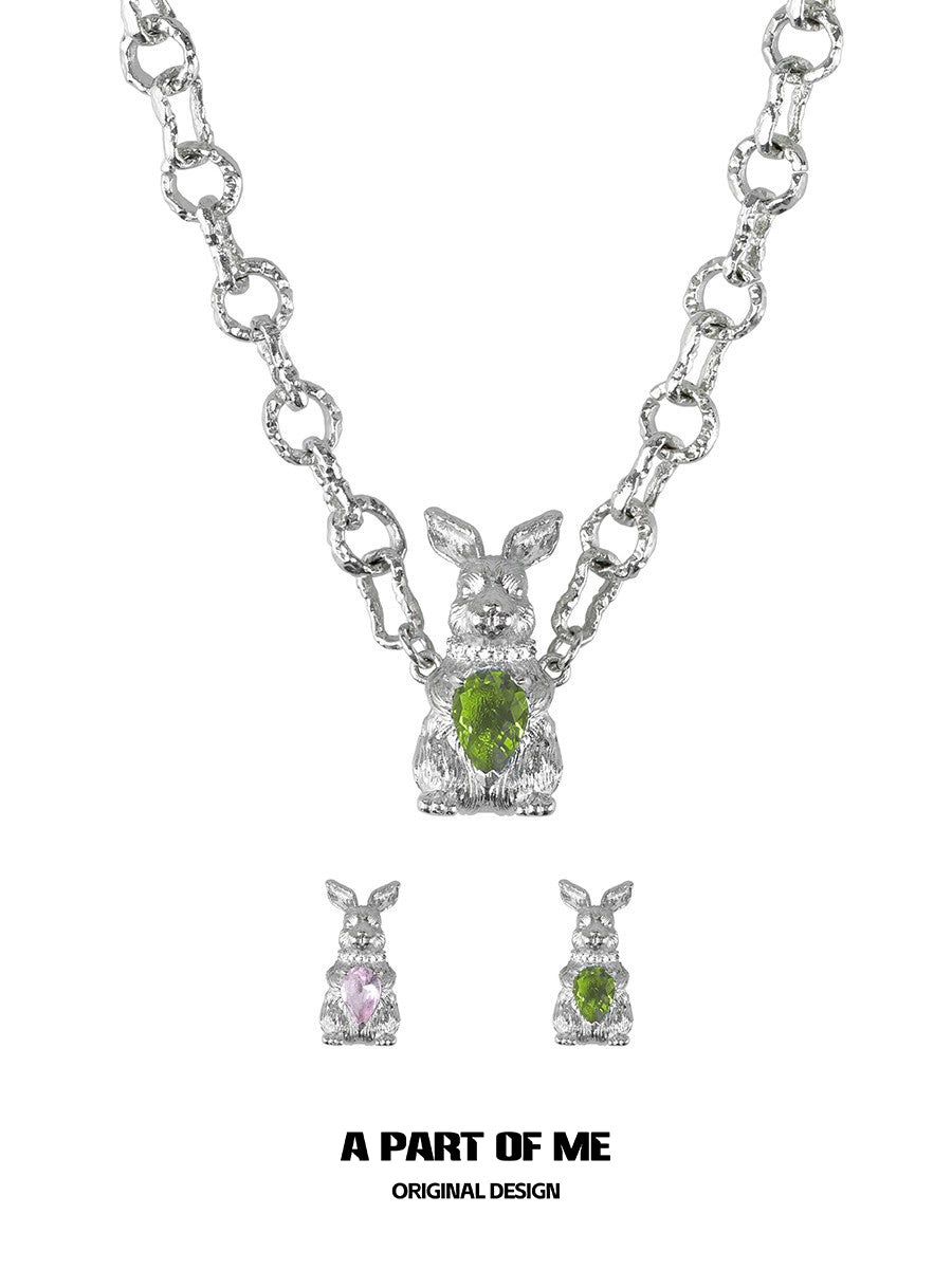 Diamond Rabbit Pendant Necklace