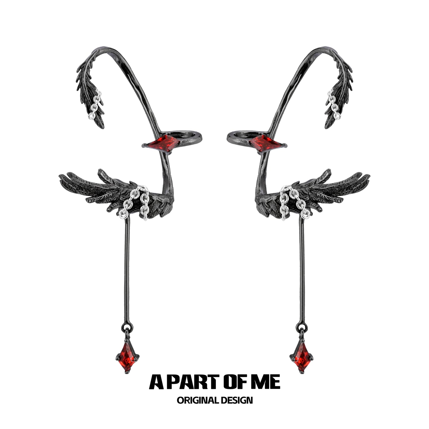 Dark God Feather Ear Cuffs