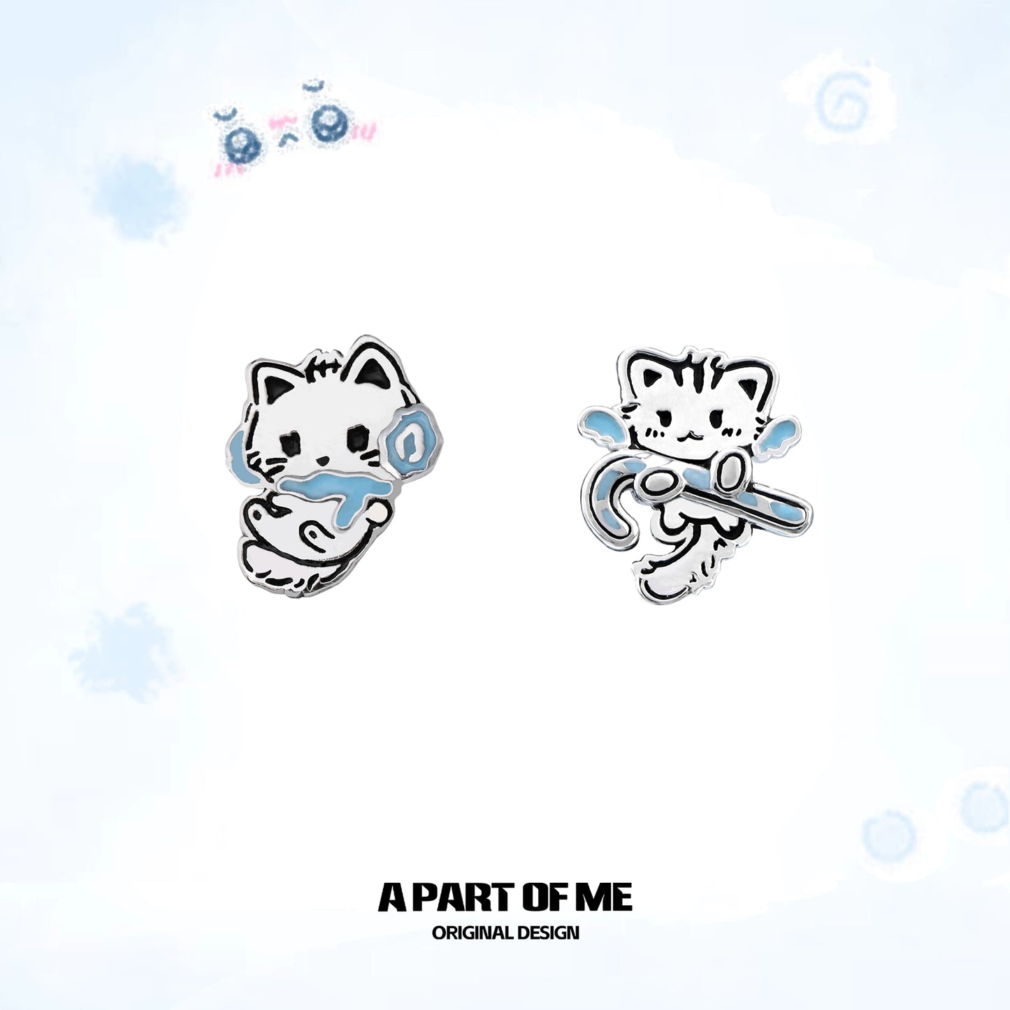 Y2K Soft Cat Stud Earrings