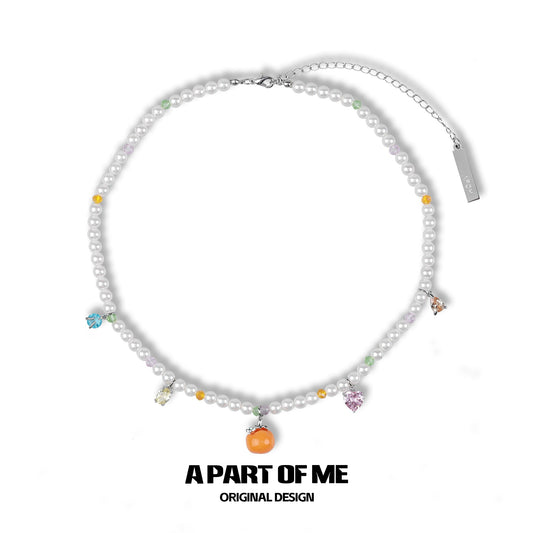 Lucky Persimmon Pearl Necklace