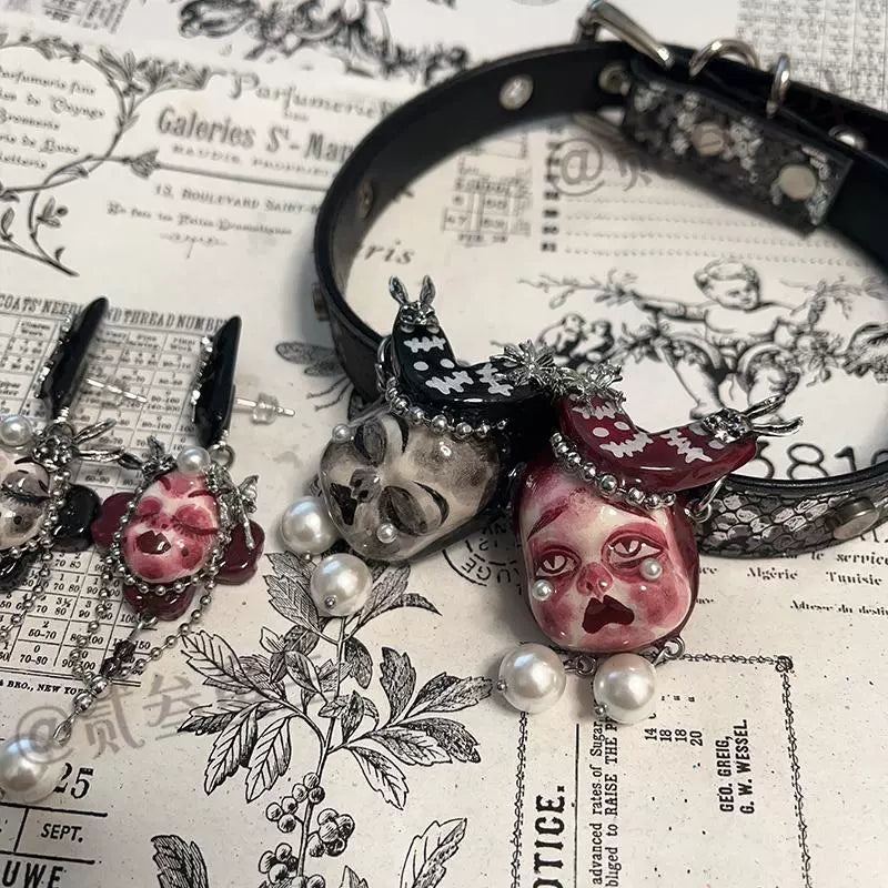 Choker-Ersan Tongsheng Original Niche Design Advanced Sense Dark Niche Design Dark Necklace Punk Asian Choker
