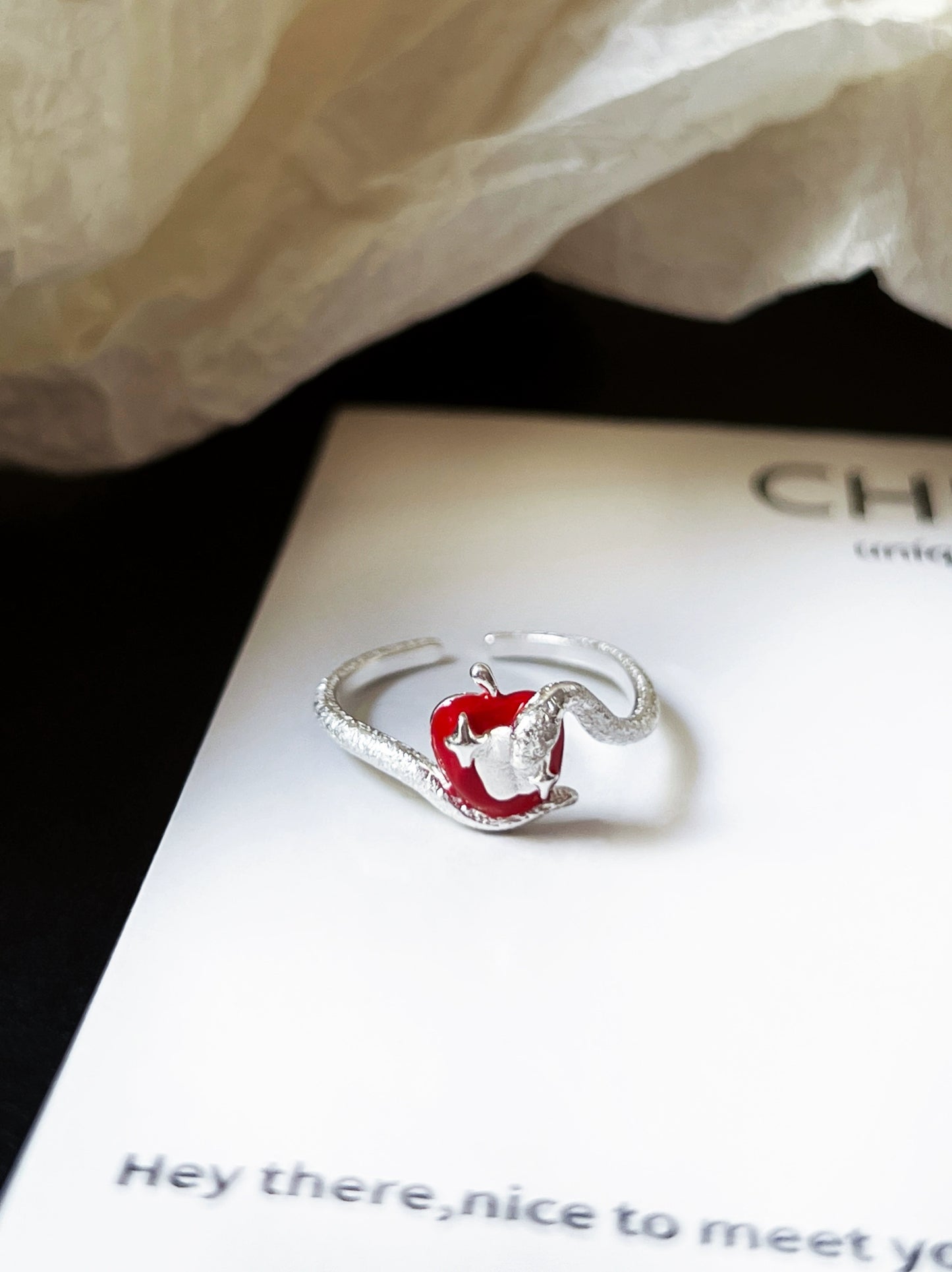 "Forbidden Fruit" Snake Ring