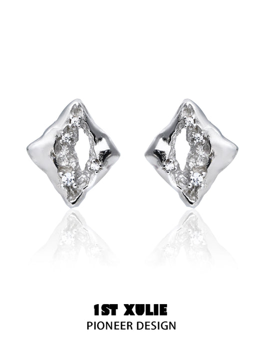 Geometric Elegance Silver Earrings