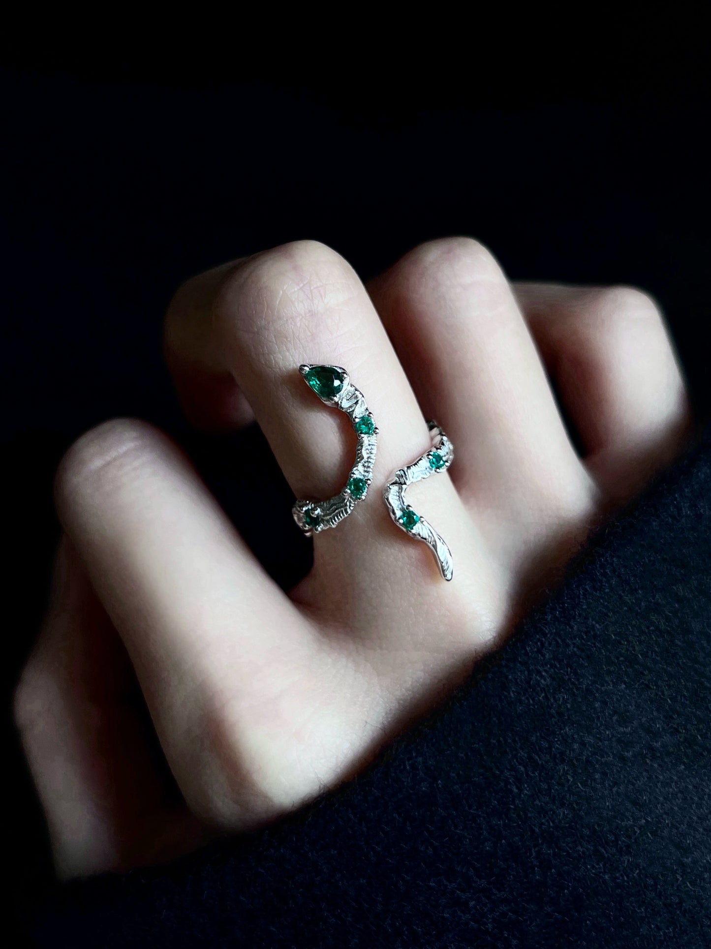"Slytherin Snake" Wrap Ring