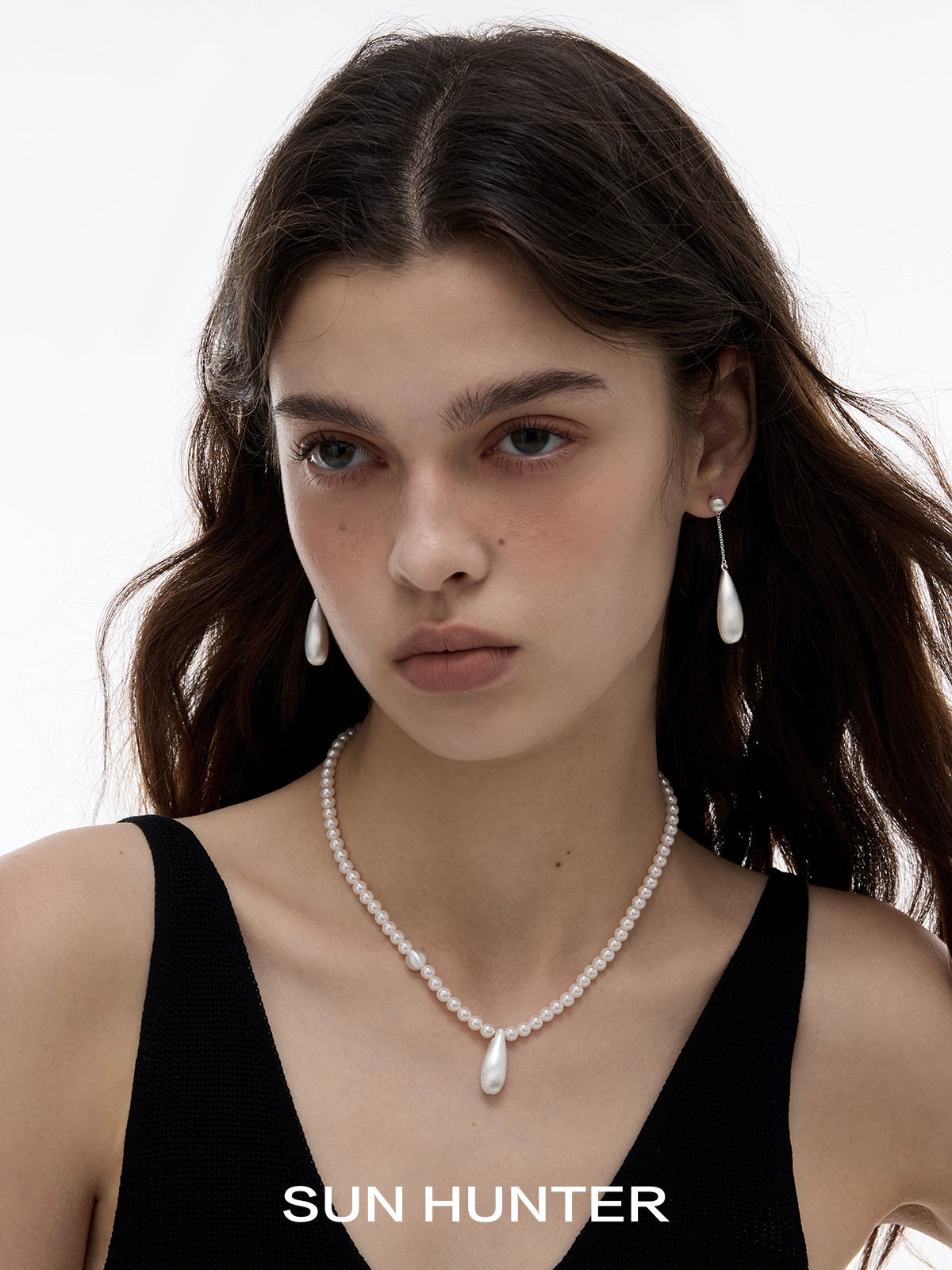 Brushed Teardrop Cocoon Earringsv