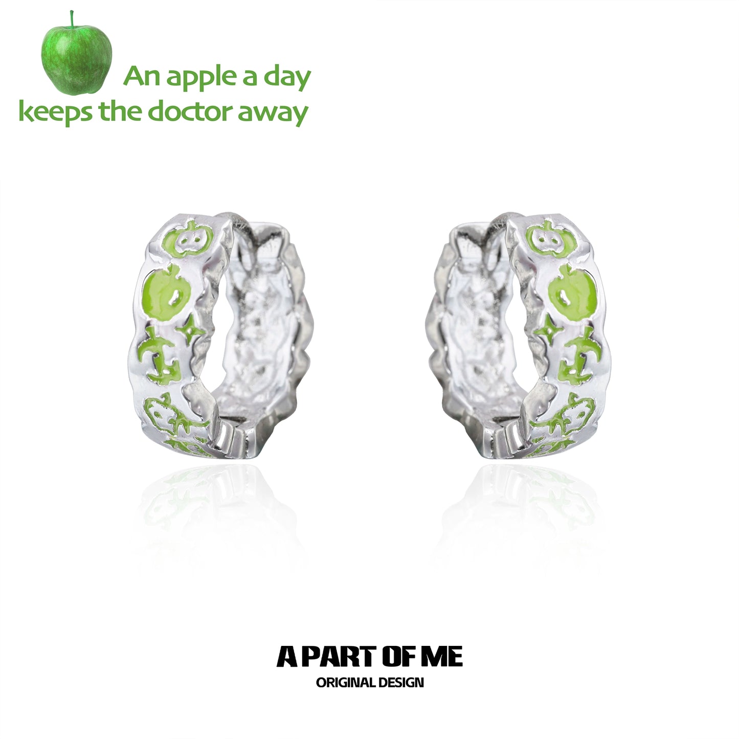 Fresh Apple Graffiti Earrings