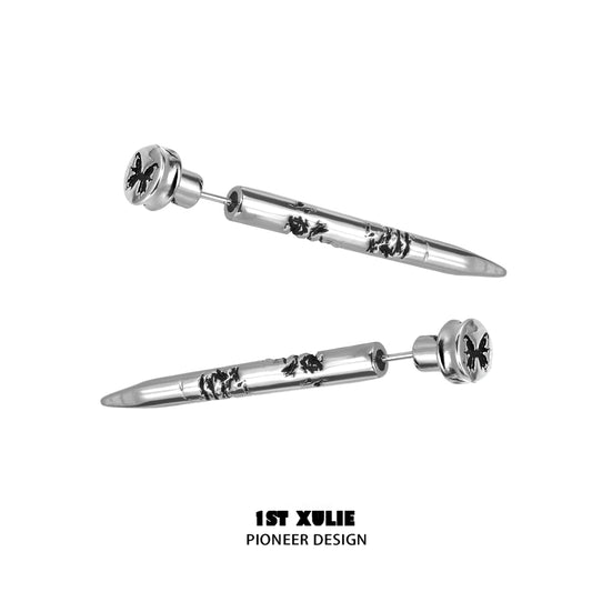 Frosted Butterfly Punk Cool Earrings