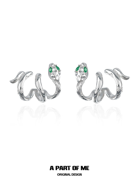 Slytherin Snake Wrap Earrings