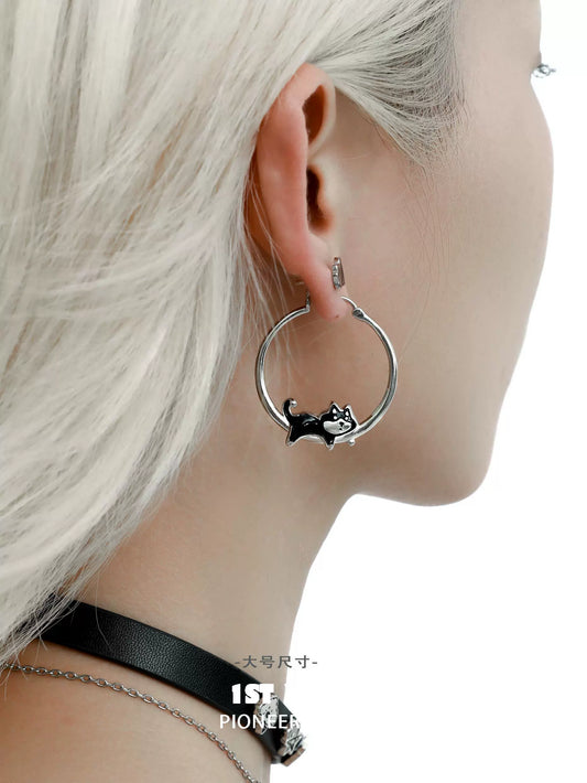 Cute Cool Running Puppy Earrings