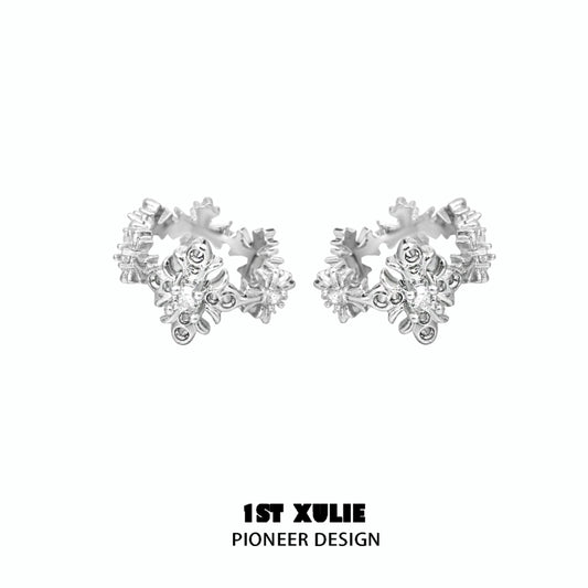 Spiked Thorned Cross Earrings