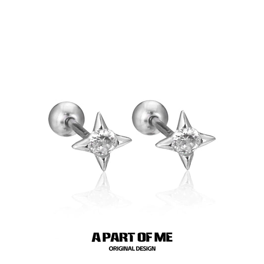 Sleeping Star Stud Earrings