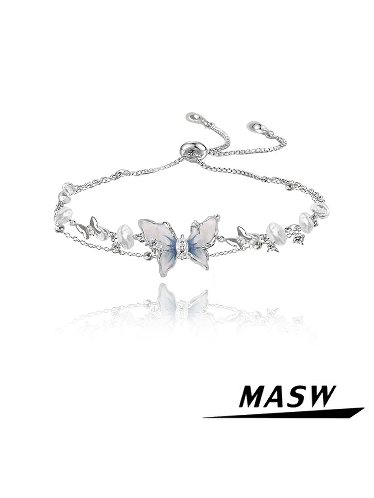 Starry Blue Butterfly Bracelet