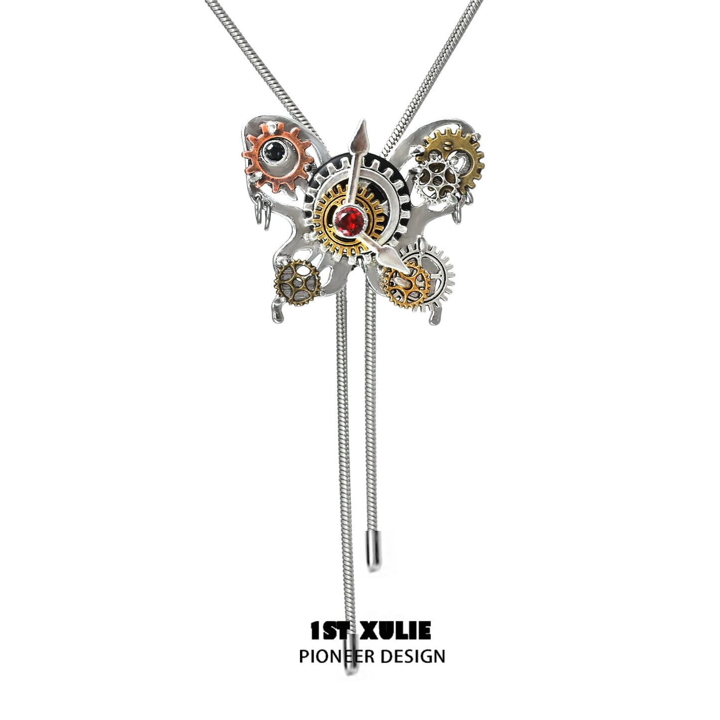 Cyber Butterfly Pull Necklace