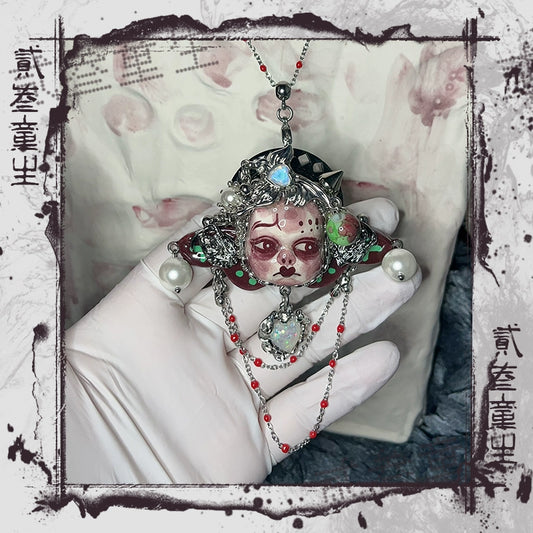 Necklaces-Ersan Tongsheng Original Heavy Industry Long Beaded Fun Brooch Necklace Dual-purpose Round Bead Necklace Same for Men and Women