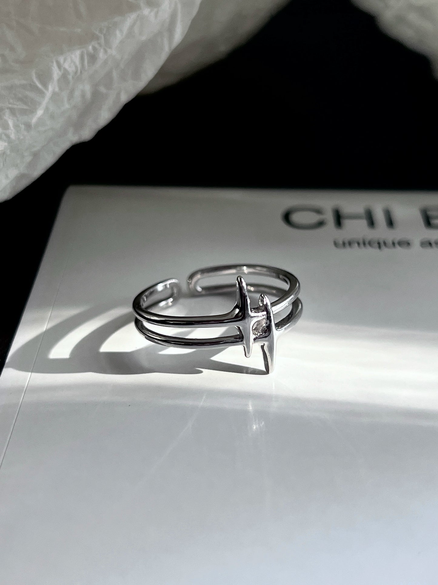 "Galactic Gemini" Starburst Ring