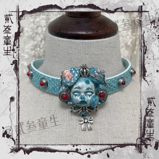 Choker-Ersan Tongsheng Original Niche Handmade Gothpunk Diablo Collar Original Design Collar Gift Design
