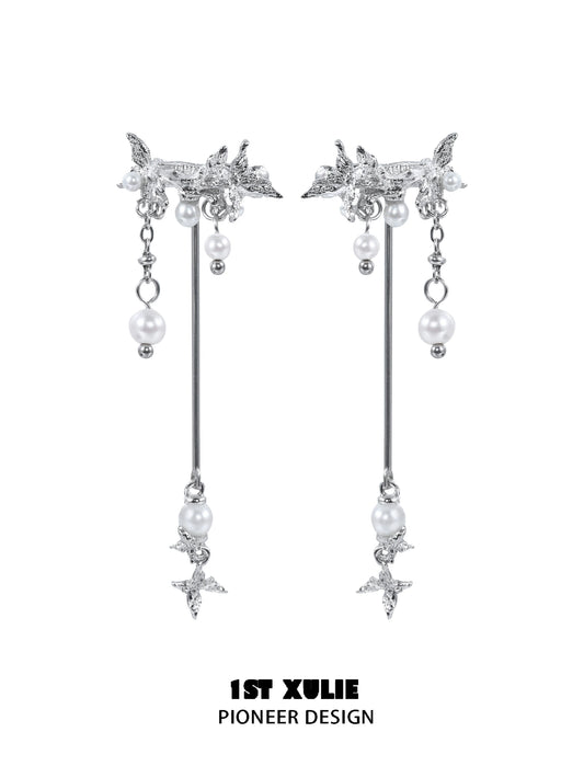 Mystic Butterfly Pendant Ear Clips