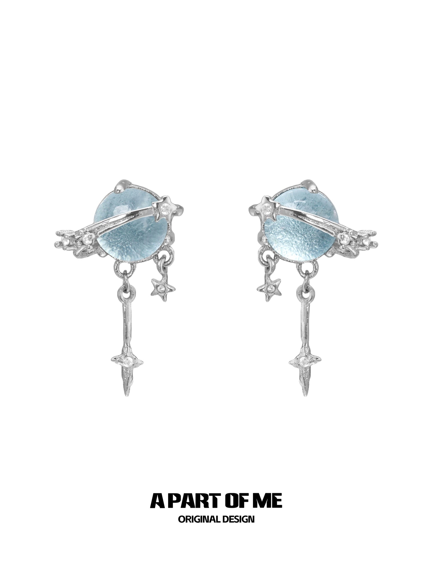 Wisdom Blue Crystal Ear Cuffs