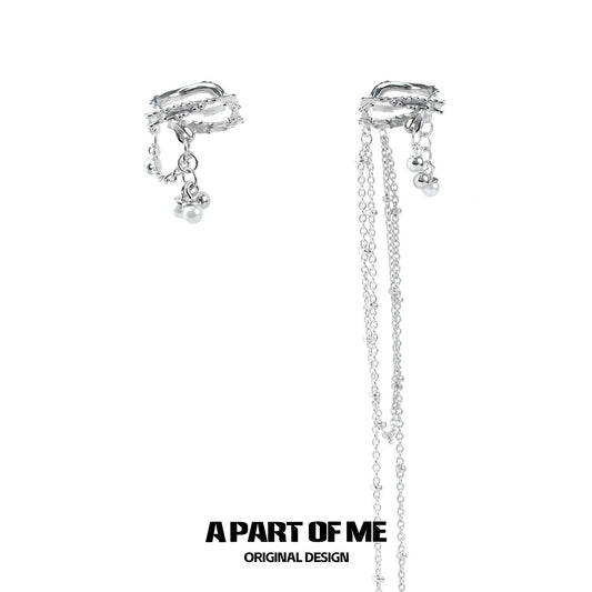 Pearl Fringe Punk Ear Clips