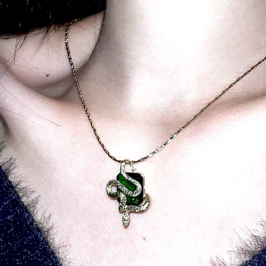 "Slytherin House" Emerald Necklace