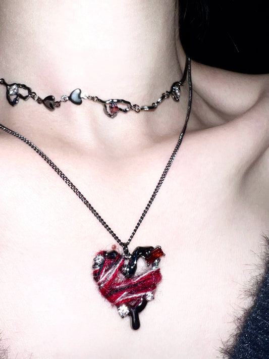 "Imprisoned Heart" Double-layer Necklace