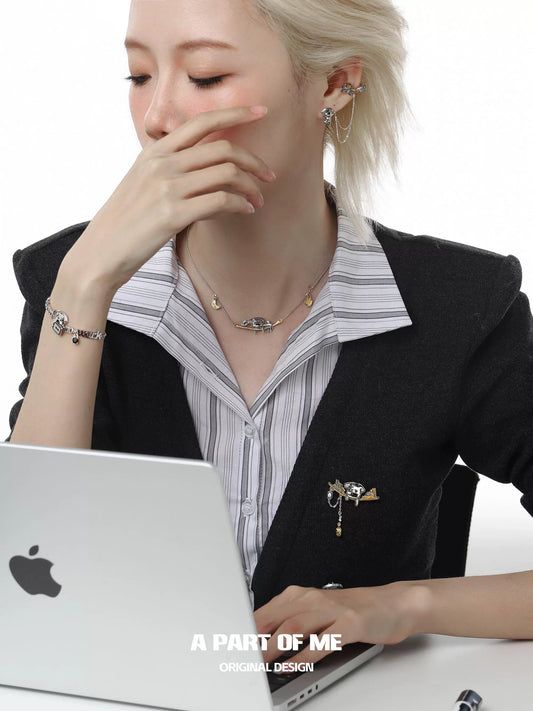 Sleepy Puppy Bone Necklace