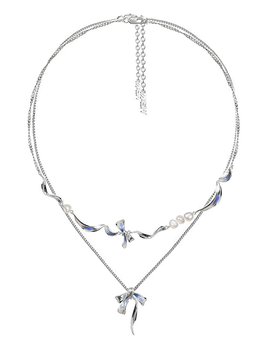 Baroque Pearl Bow Necklace