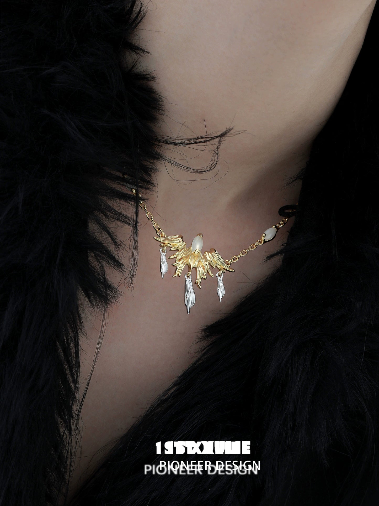 Y2K Magic Wings Feather Necklace