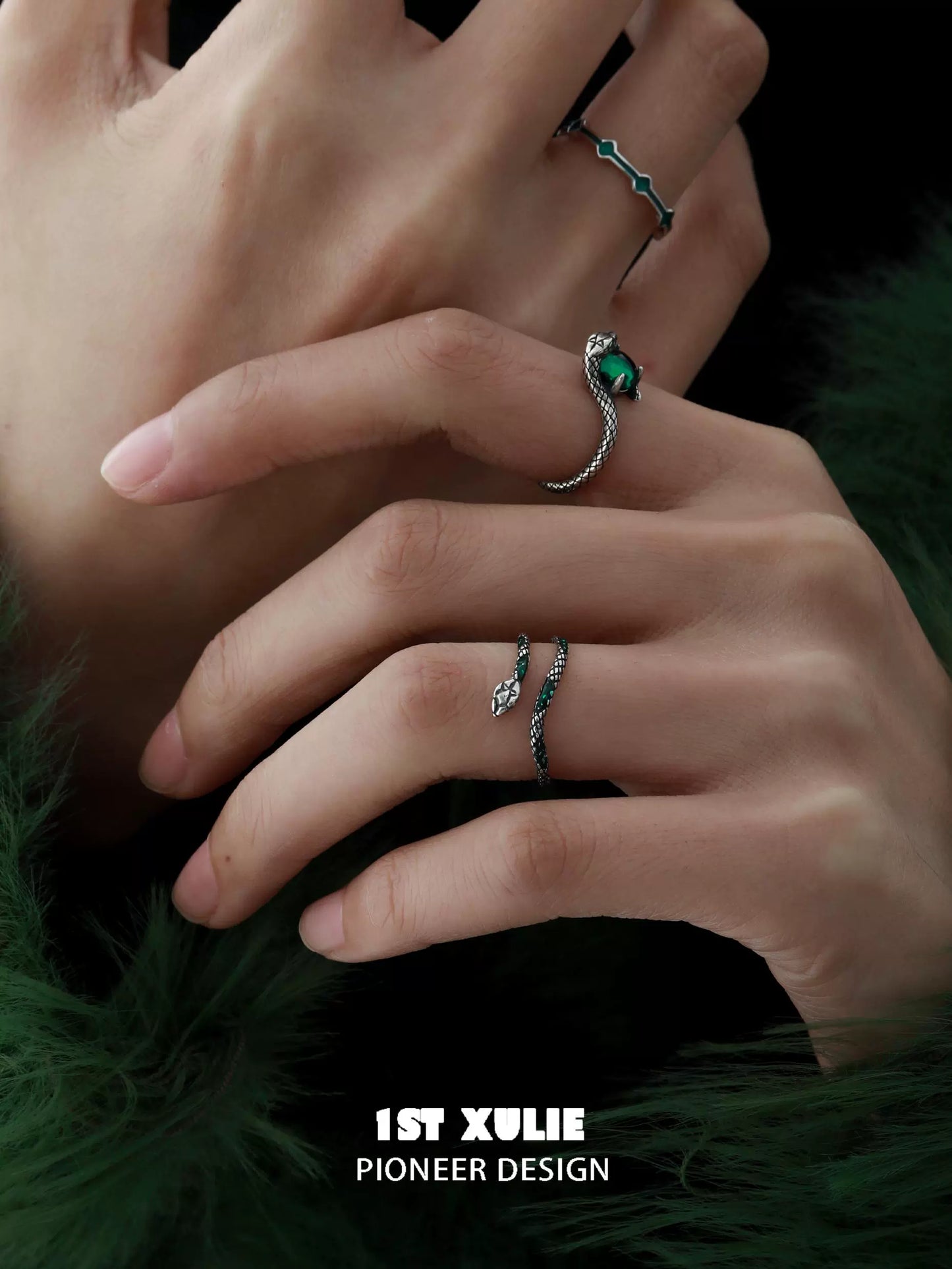 Slytherin Snake Court Couple Rings