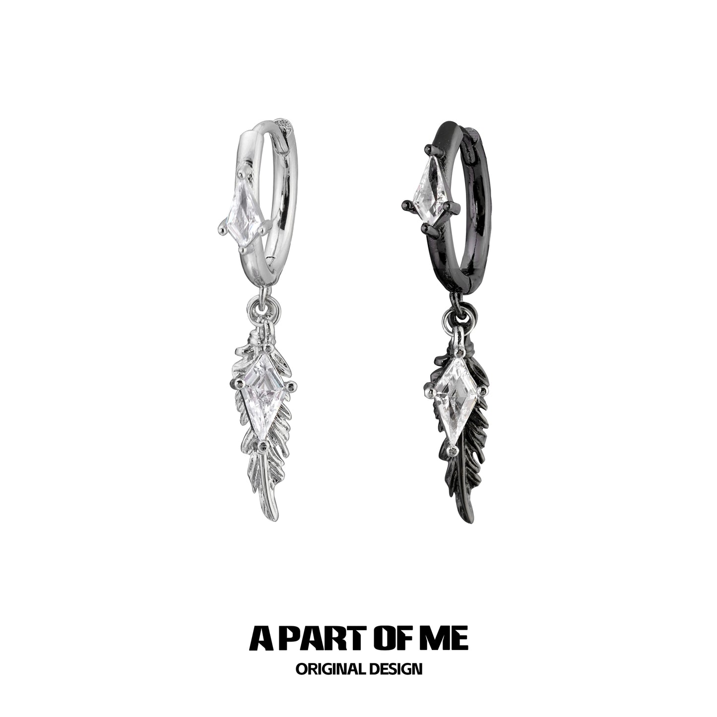 Y2K Feather Zircon Earrings