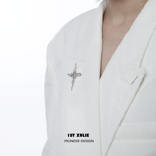 Winter Starry Polaris Silver Brooch