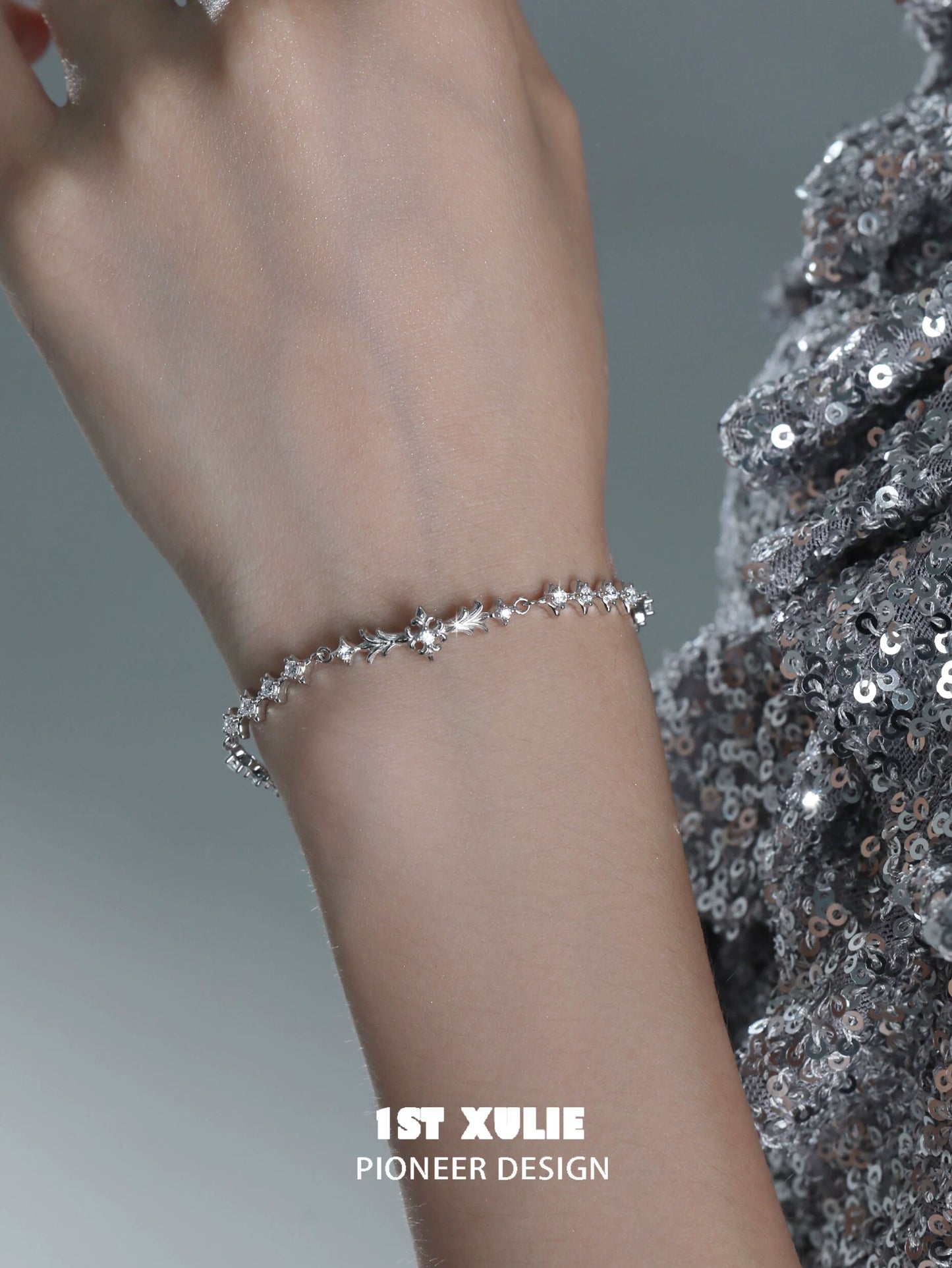 Shining Four-Point Star Silver Bracelet