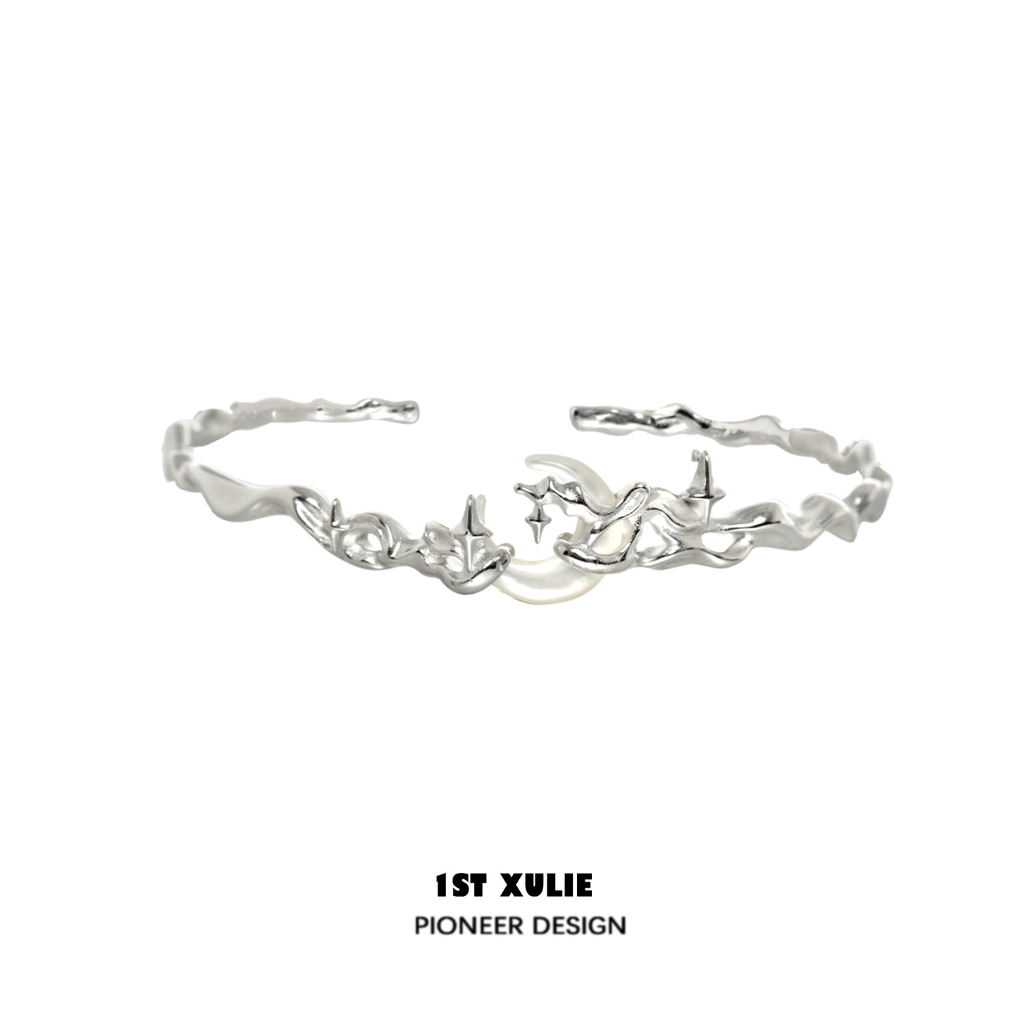 Y2K Moon Orchid Silver Couple Bracelet