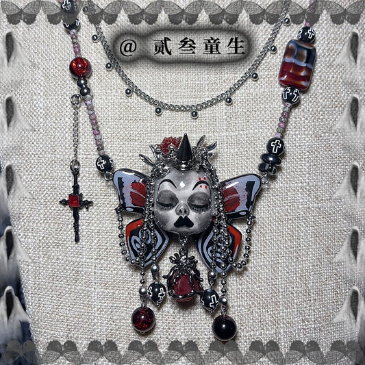 Necklaces-Ersan Tongsheng Original Butterfly Gothic Punk Subculture Niche Does Not Fade Cool Spice Girl Necklace Accessories Female
