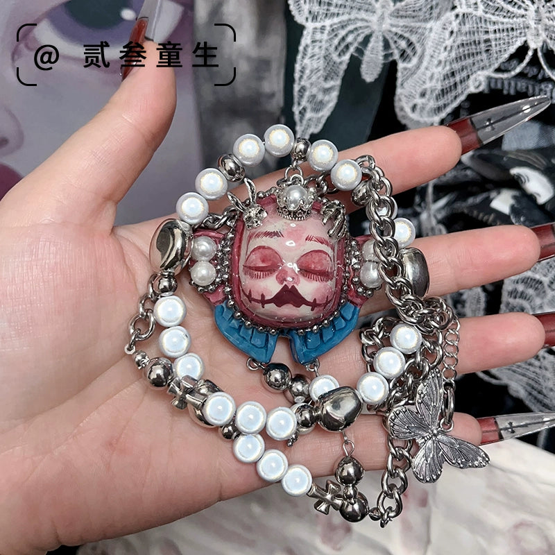 Necklaces-Ersan Tongsheng Original Design Handmade Spice Girl Dark Butterfly Decadent Wind Doll Niche Millennium Subculture Necklace