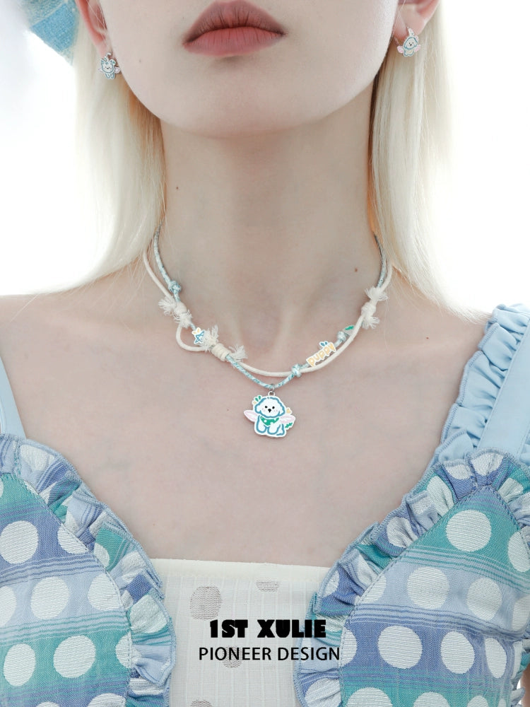 Angel Cat & Puppy Cute Necklace