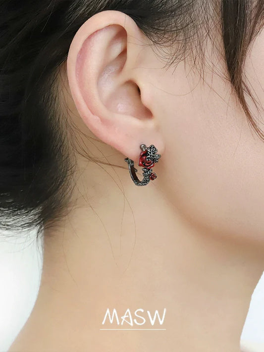 Red Rose Gothic Earrings