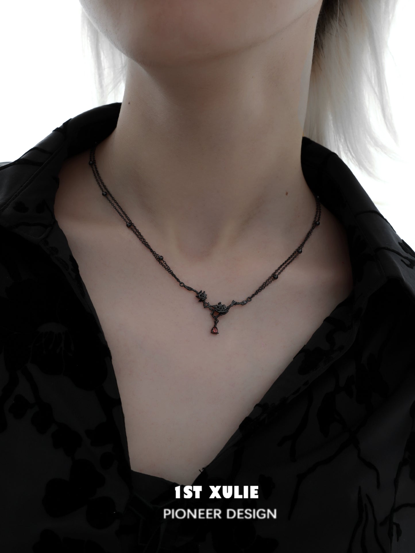Y2K Hell Dark Rose Necklace