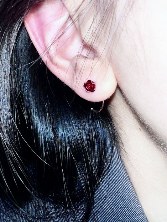 "Little Rose" Drip Glaze Earrings