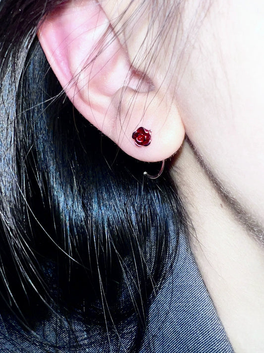 "Little Rose" Drip Glaze Earrings