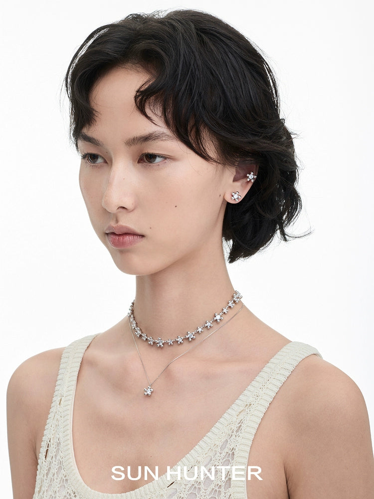 Island Flower Bell Silver Earrings