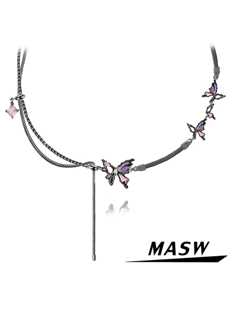 Colorful Butterfly Earrings & Necklace
