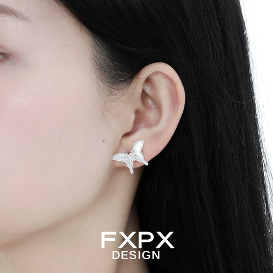 White Shell Butterfly Earrings