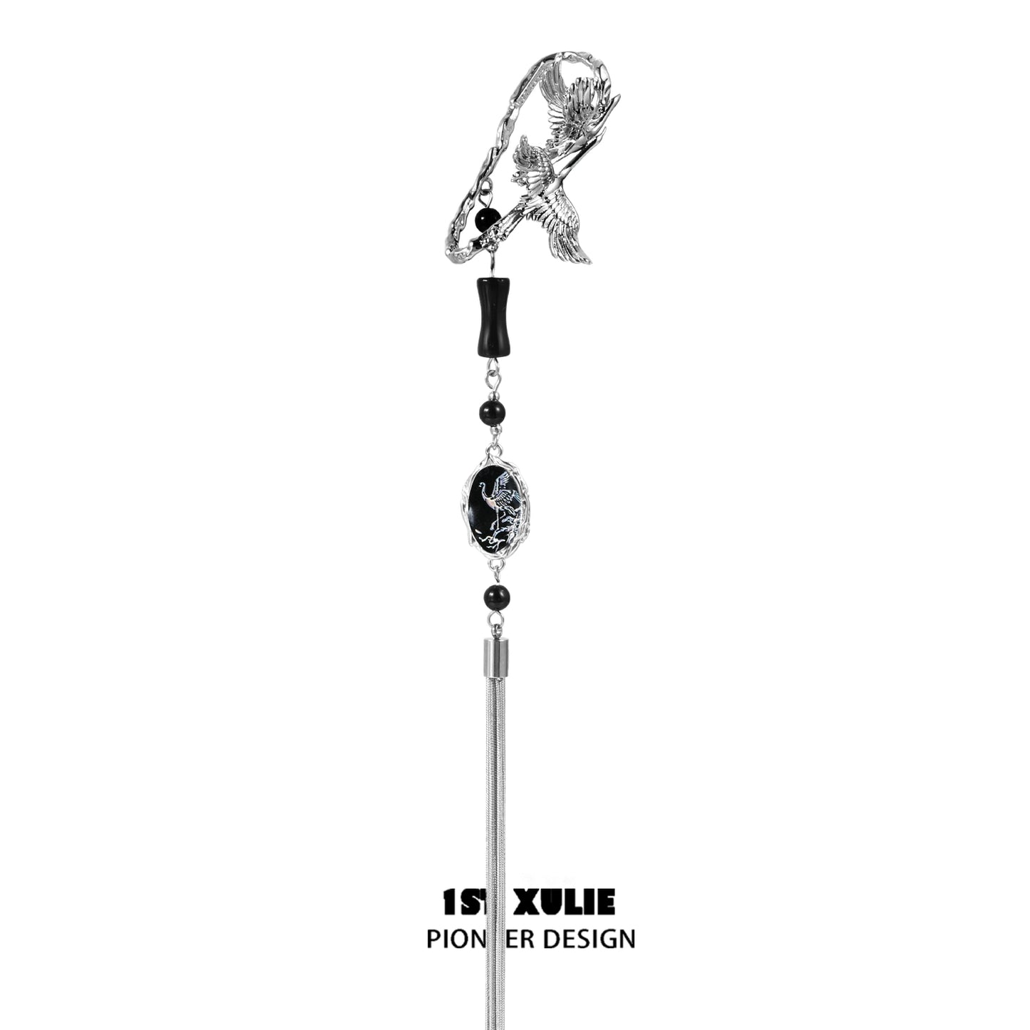 Y2K Crane Totem Silver Earrings