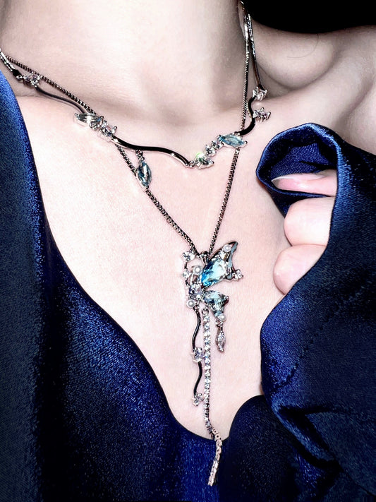 "Butterfly Poetry" Zircon Necklace