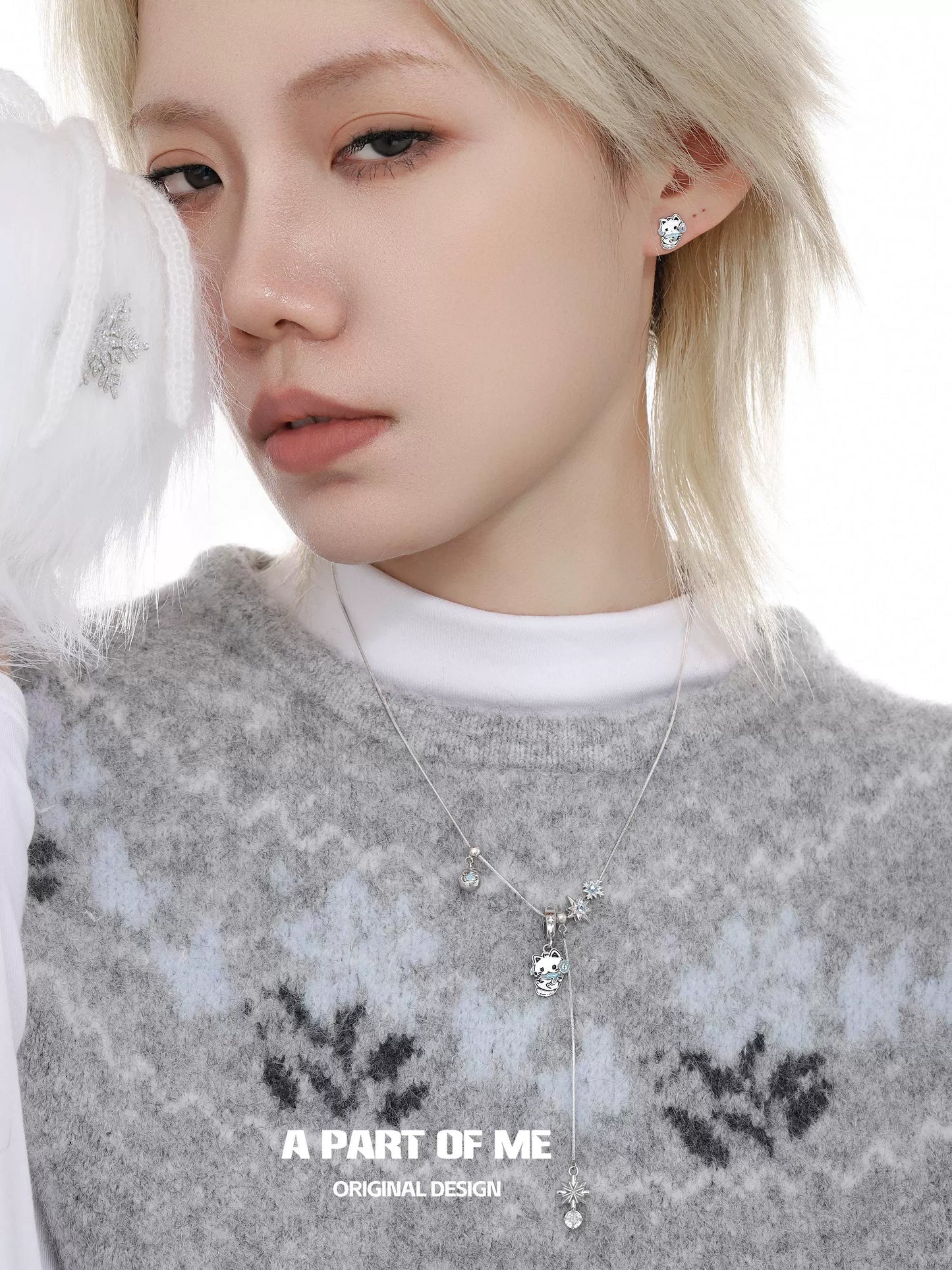 Y2K Soft Cat Stud Earrings