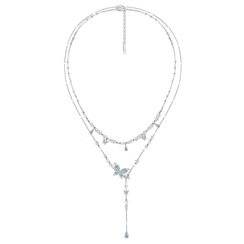 Crushed Butterfly Clavicle Necklace