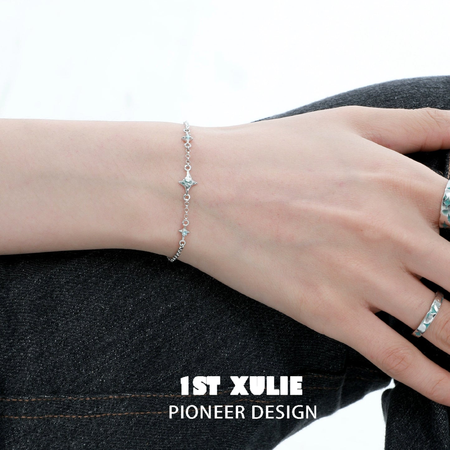 Dazzling Starlight Double-Layer Silver Bracelet