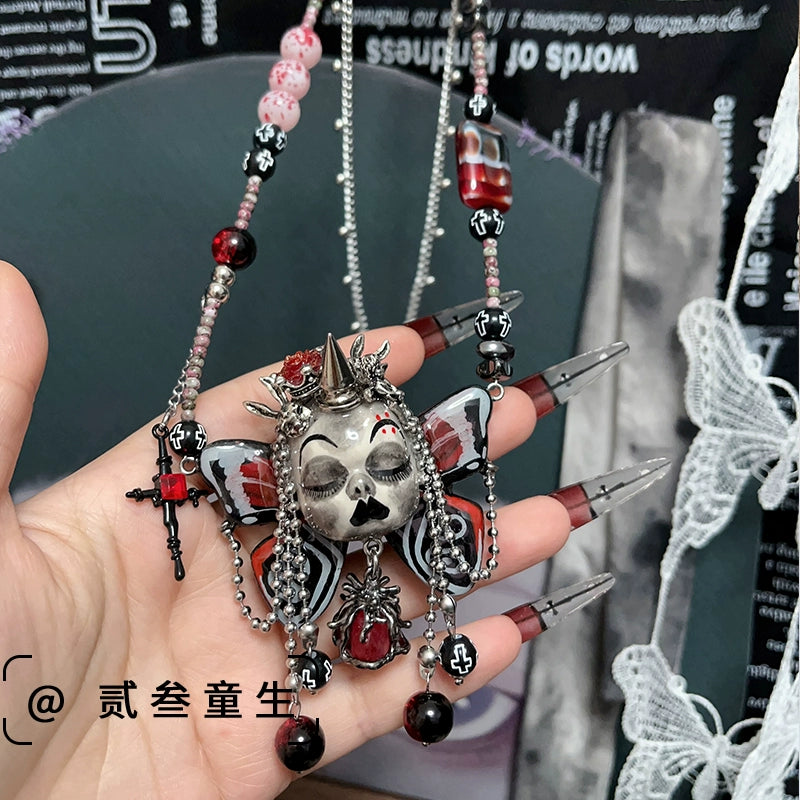 Necklaces-Ersan Tongsheng Original Butterfly Gothic Punk Subculture Niche Does Not Fade Cool Spice Girl Necklace Accessories Female